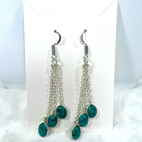 Jewelry - Turquoise Charms 925 Earrings